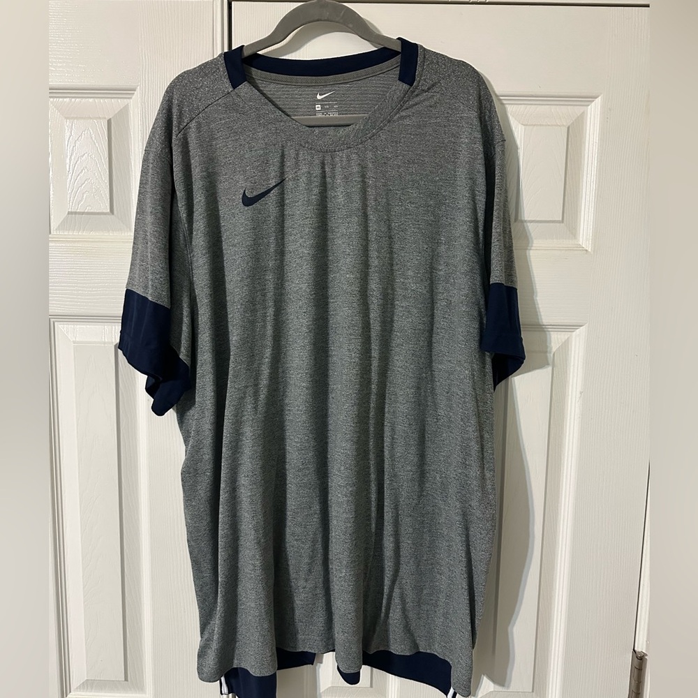 Nike Coach’s Authentic Men's Gray and Blue Shirt 4xl sideline authentic